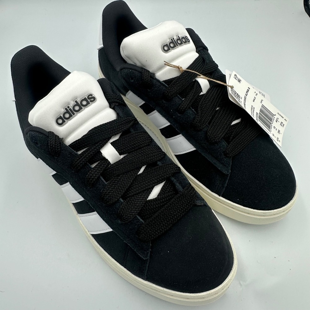 adidas Black and White Suede Low-Top Sneakers